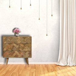 3 Drawer Zig-Zag Patterned Patchwork Chest