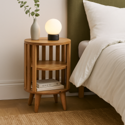 Ariella Double Shelf Oak-ish Bedside