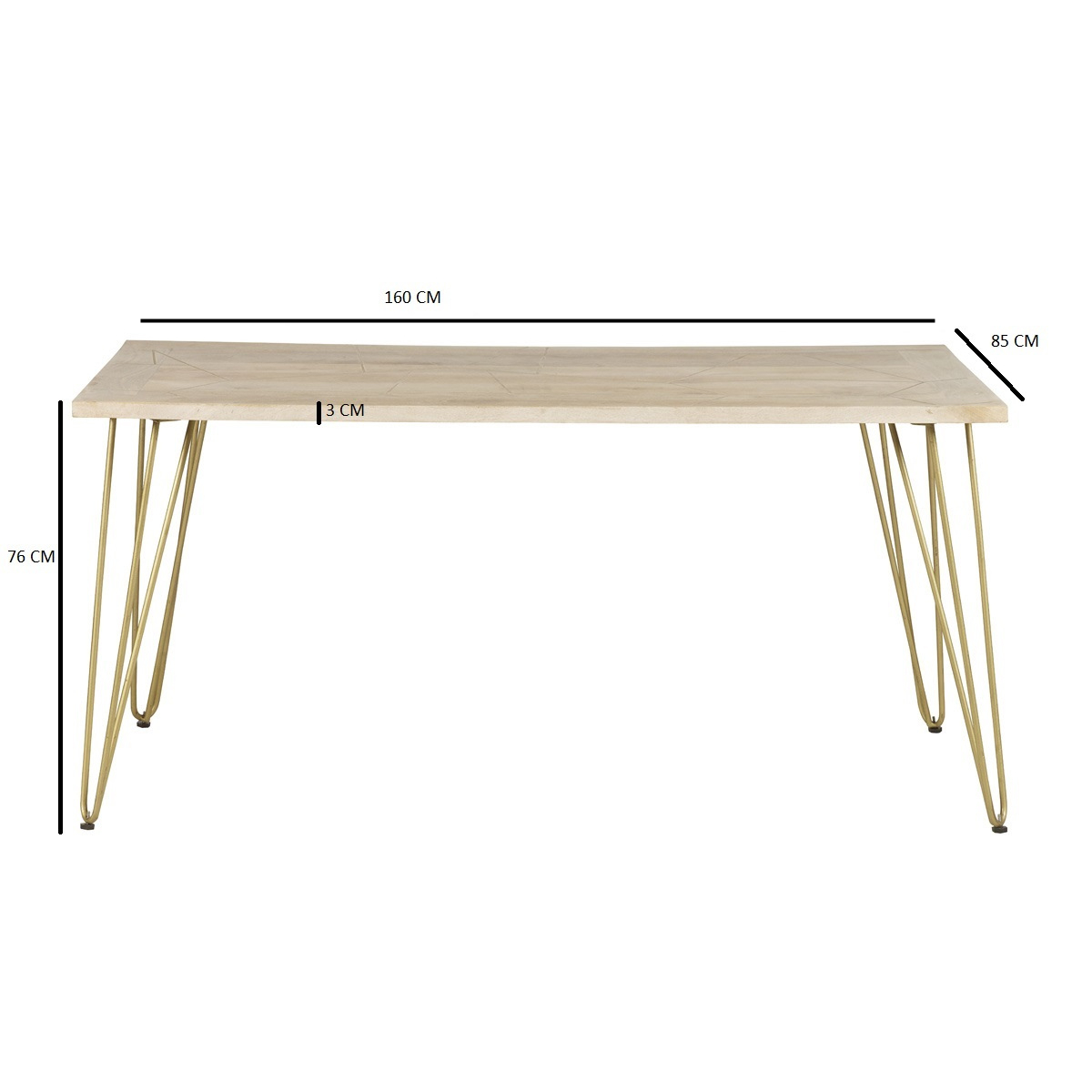 Light Gold Dining Table - Image 7
