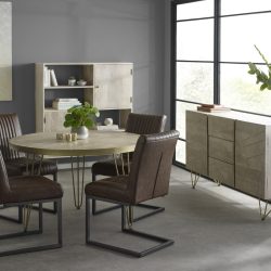 Light Gold Round Dining Table