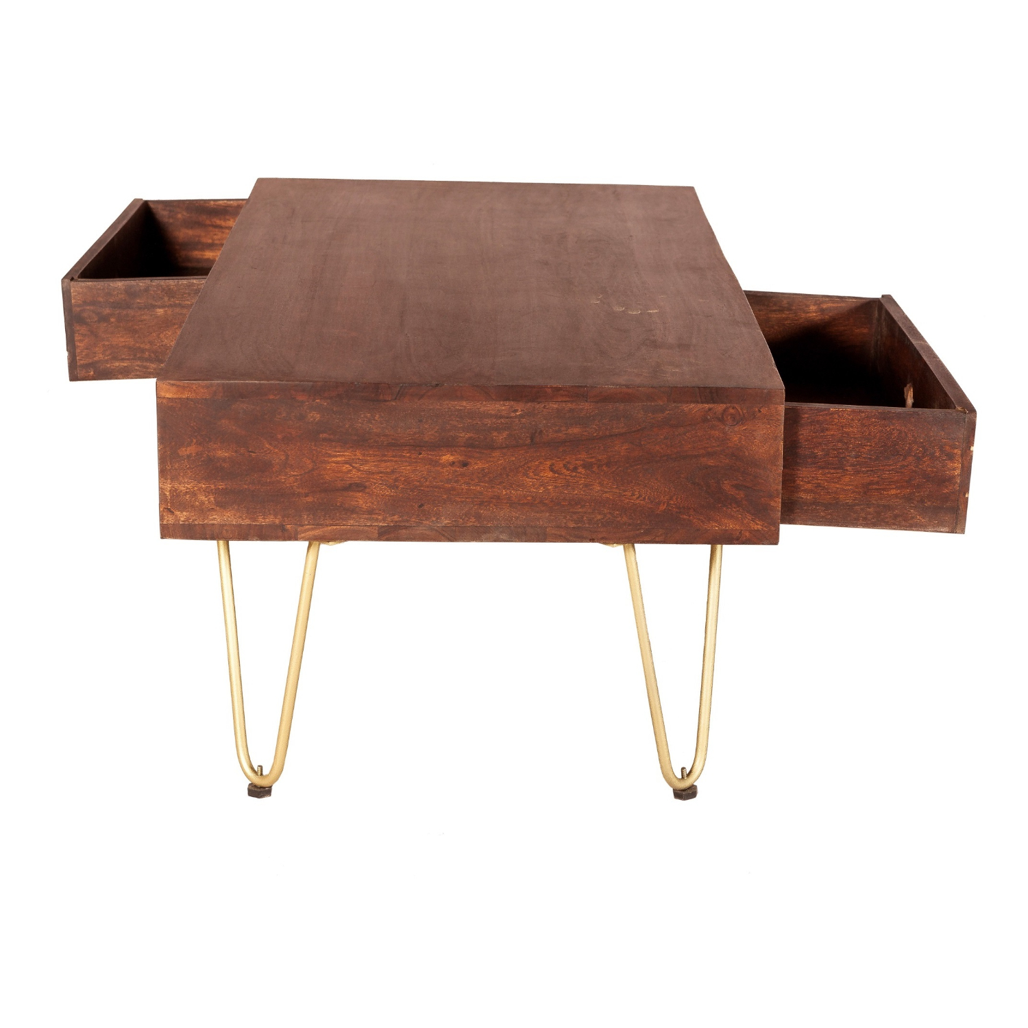 Dark Gold Rectangular Coffee Table with Drawer - Image 7