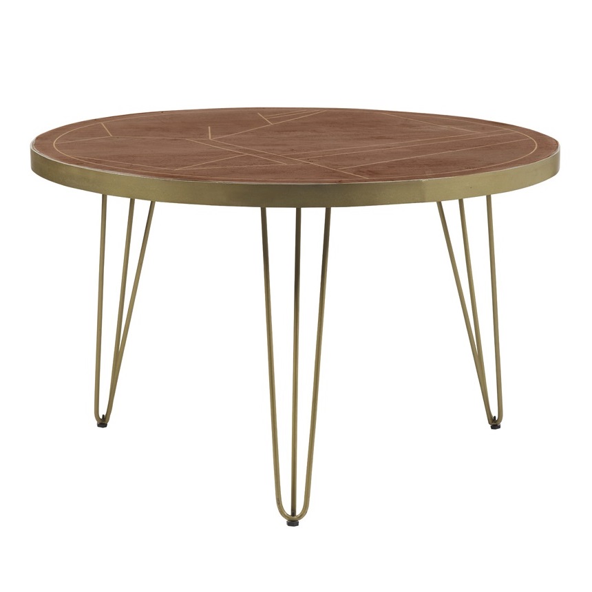 Dark Gold Round Dining Table - Image 3