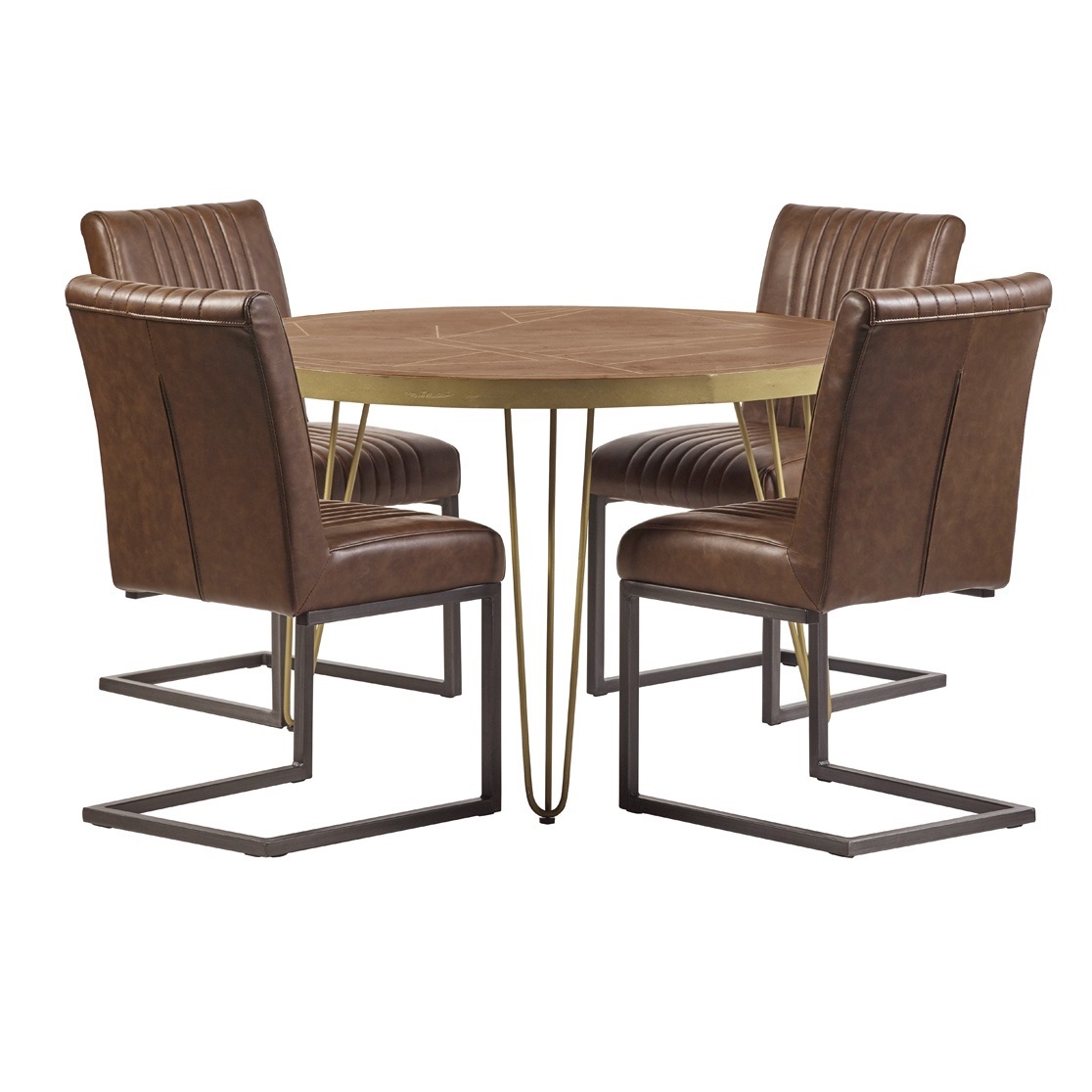 Dark Gold Round Dining Table - Image 4