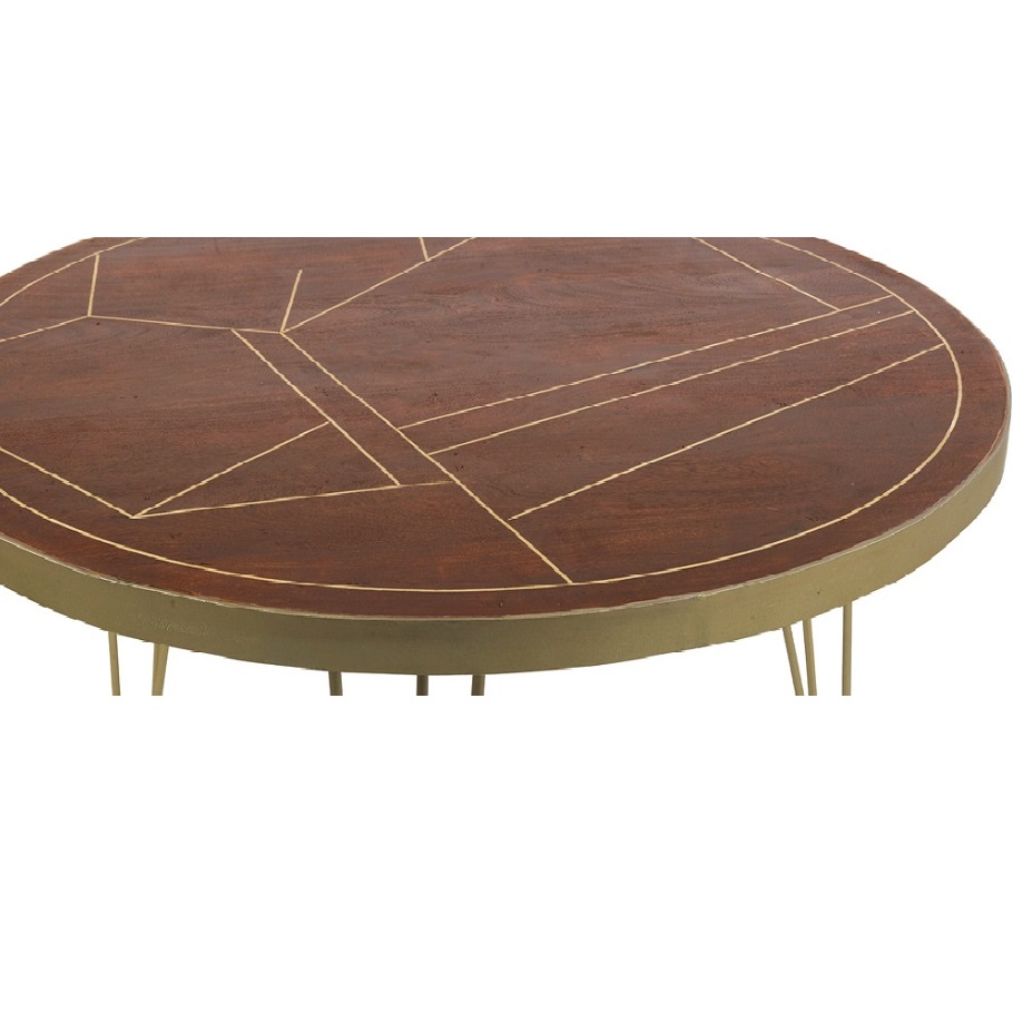 Dark Gold Round Dining Table - Image 6