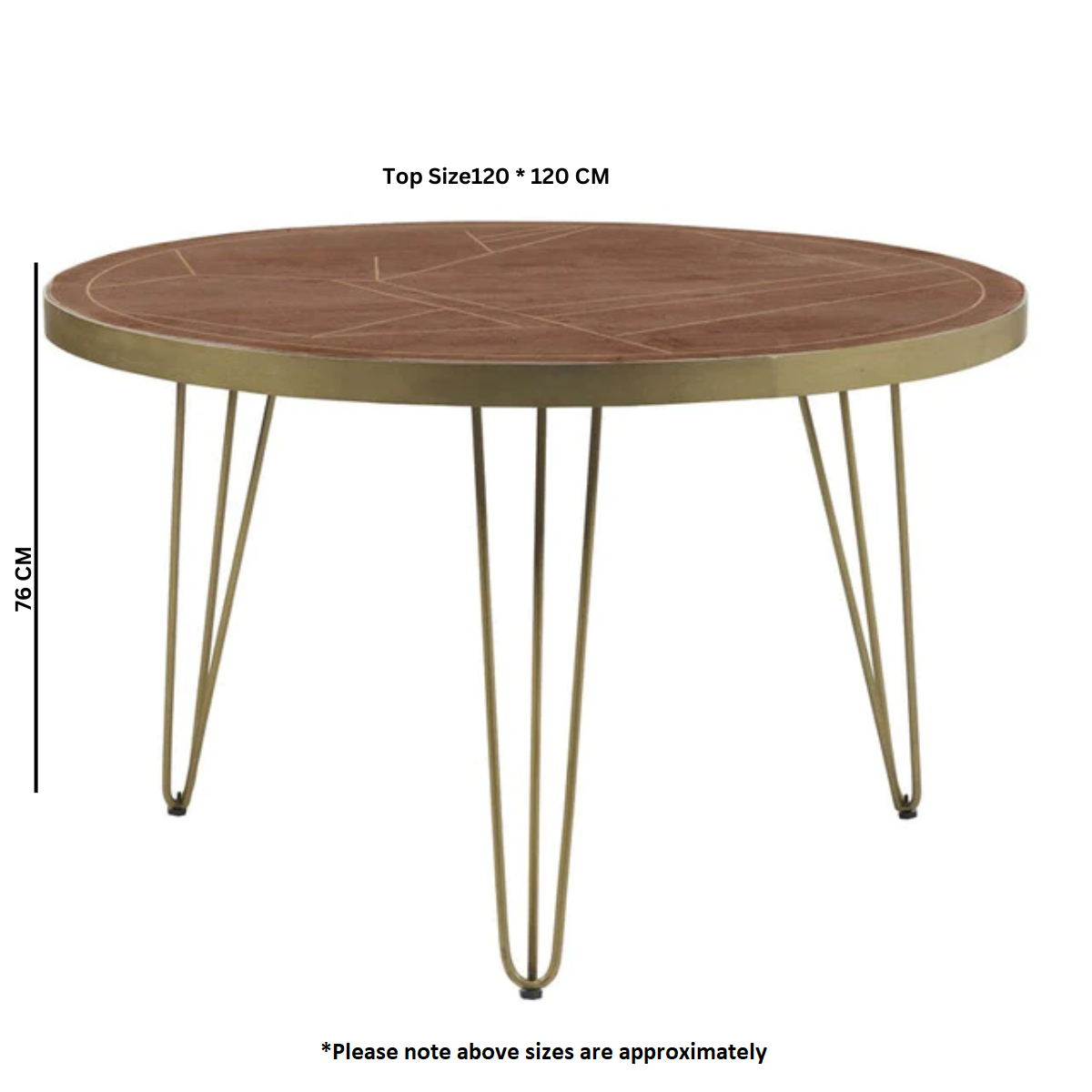 Dark Gold Round Dining Table - Image 7