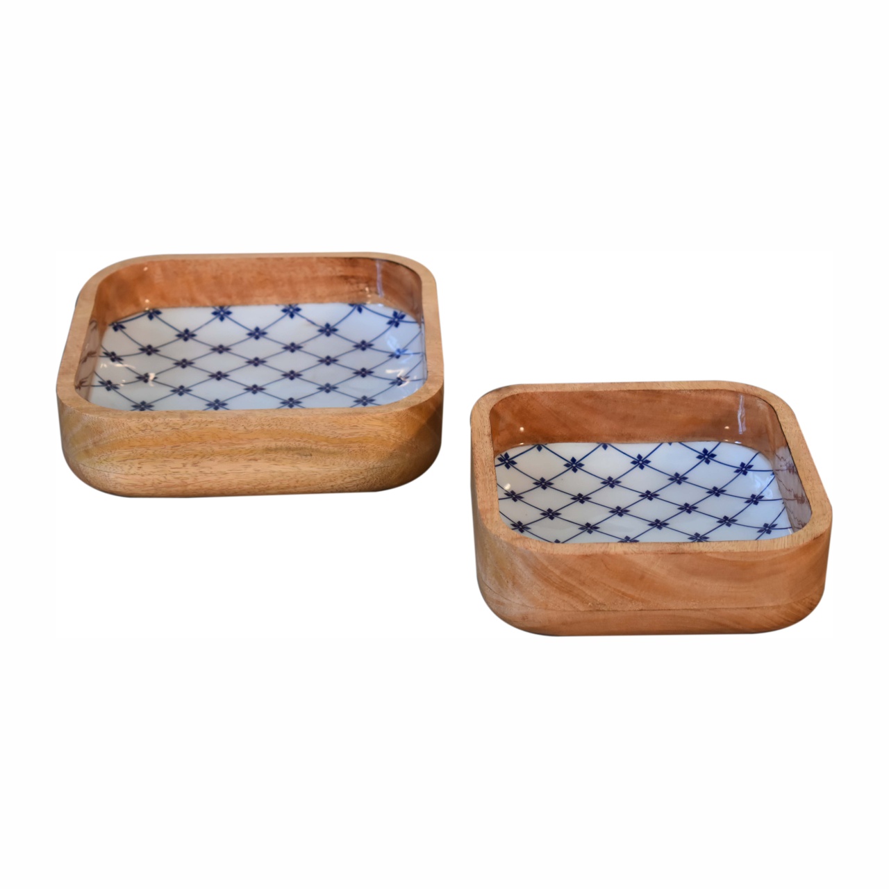 Blue and White Square Bowl Set of 2 - Image 10