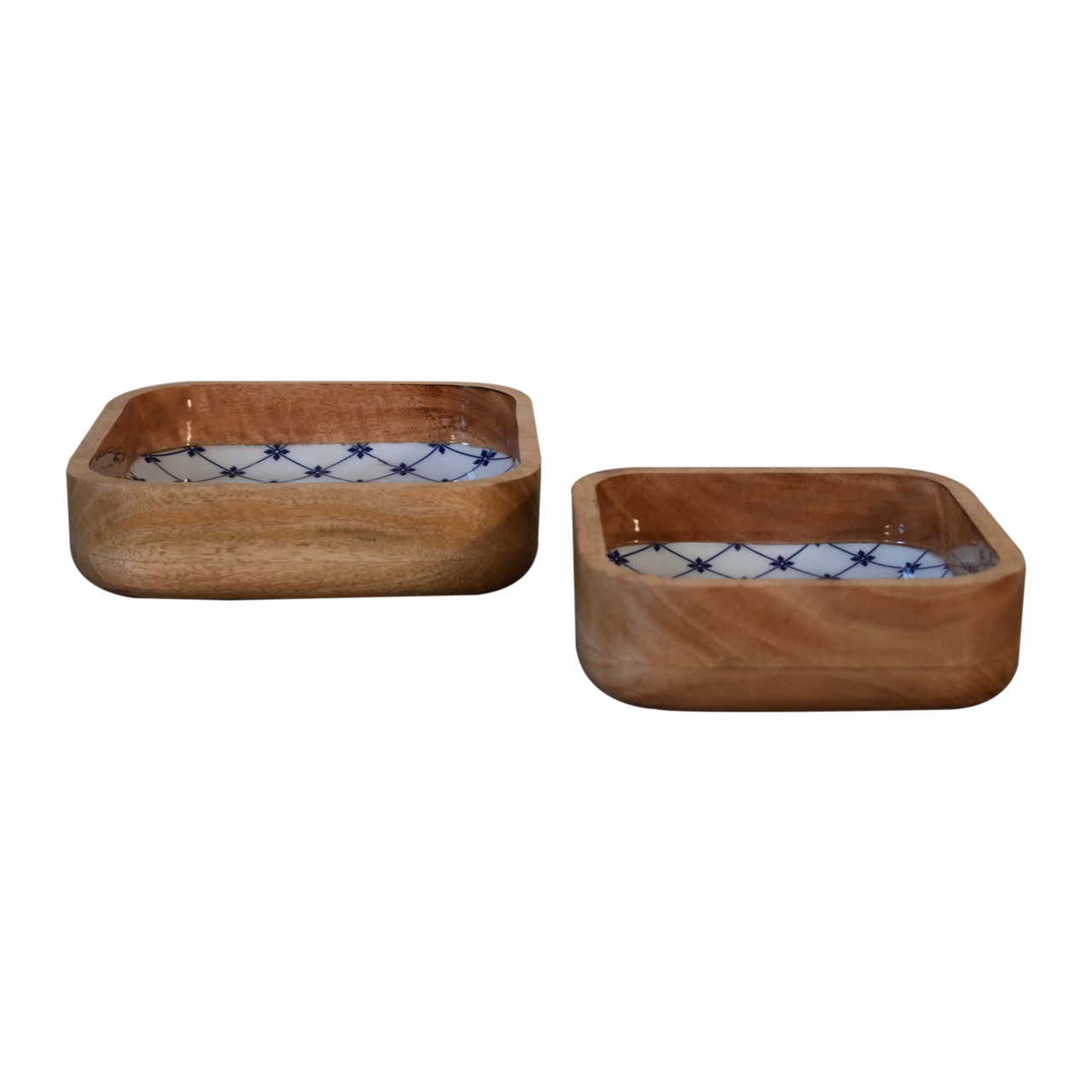 Blue and White Square Bowl Set of 2 - Image 9
