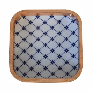 Blue and White Square Bowl Set of 2 - Image 4
