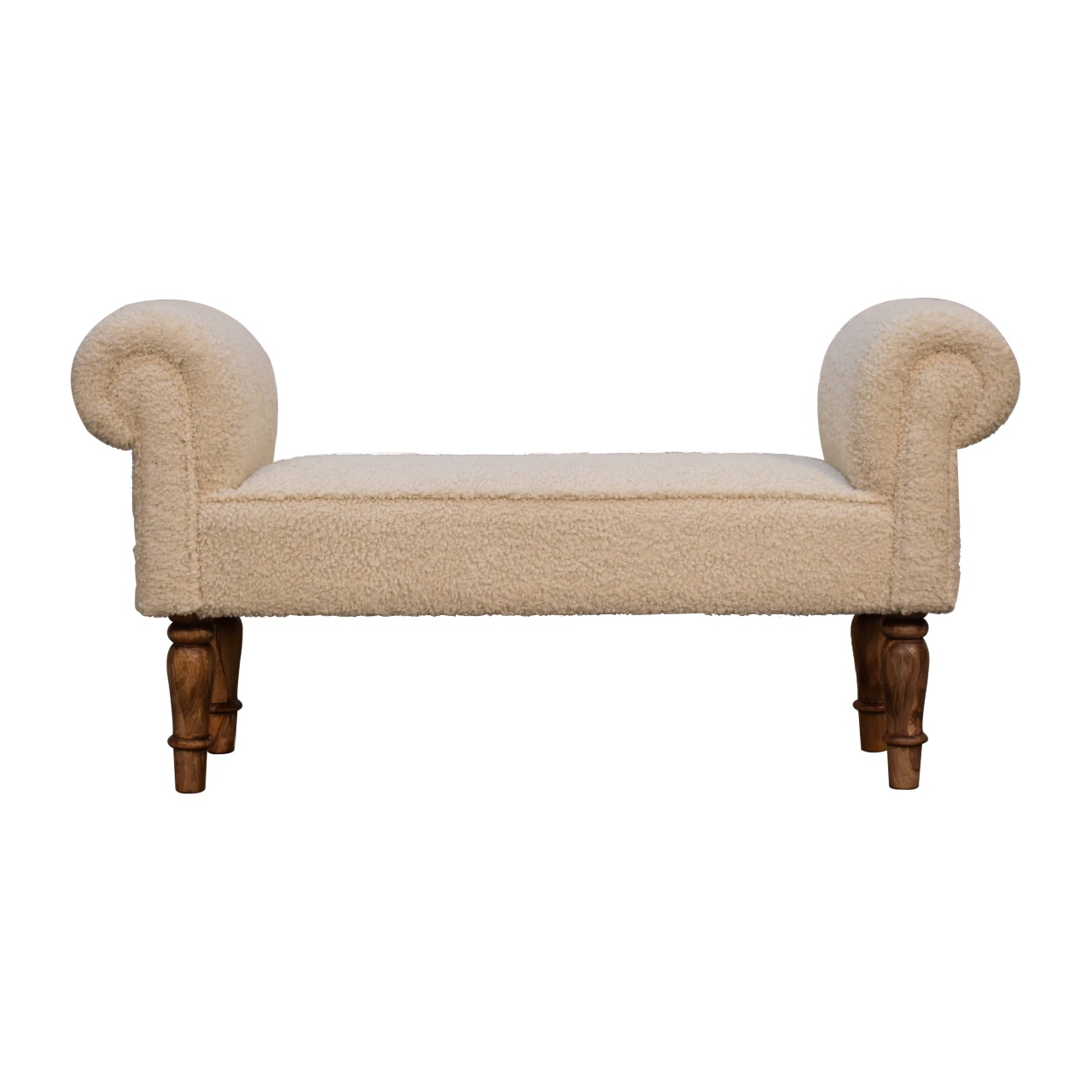 Boucle Cream Bench - Image 3