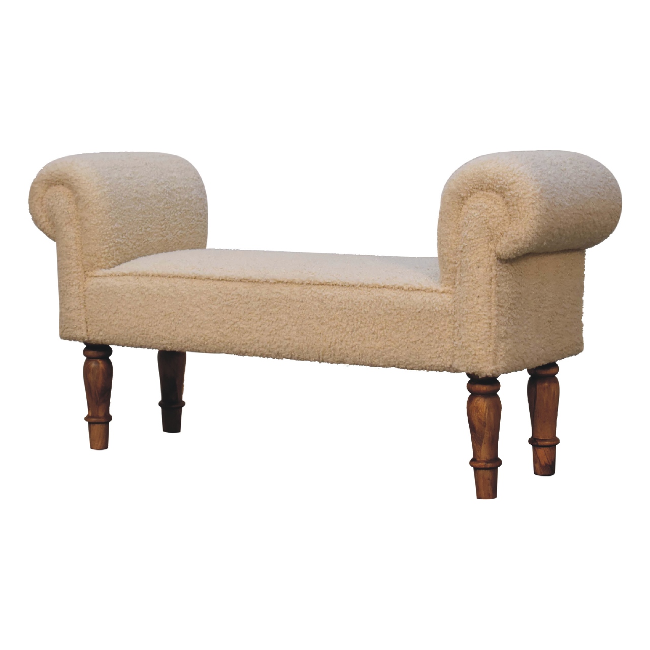 Boucle Cream Bench - Image 2