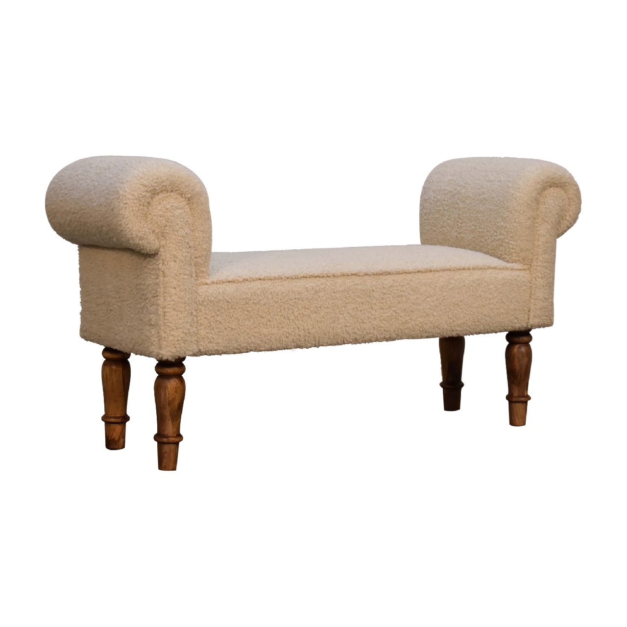 Boucle Cream Bench - Image 10