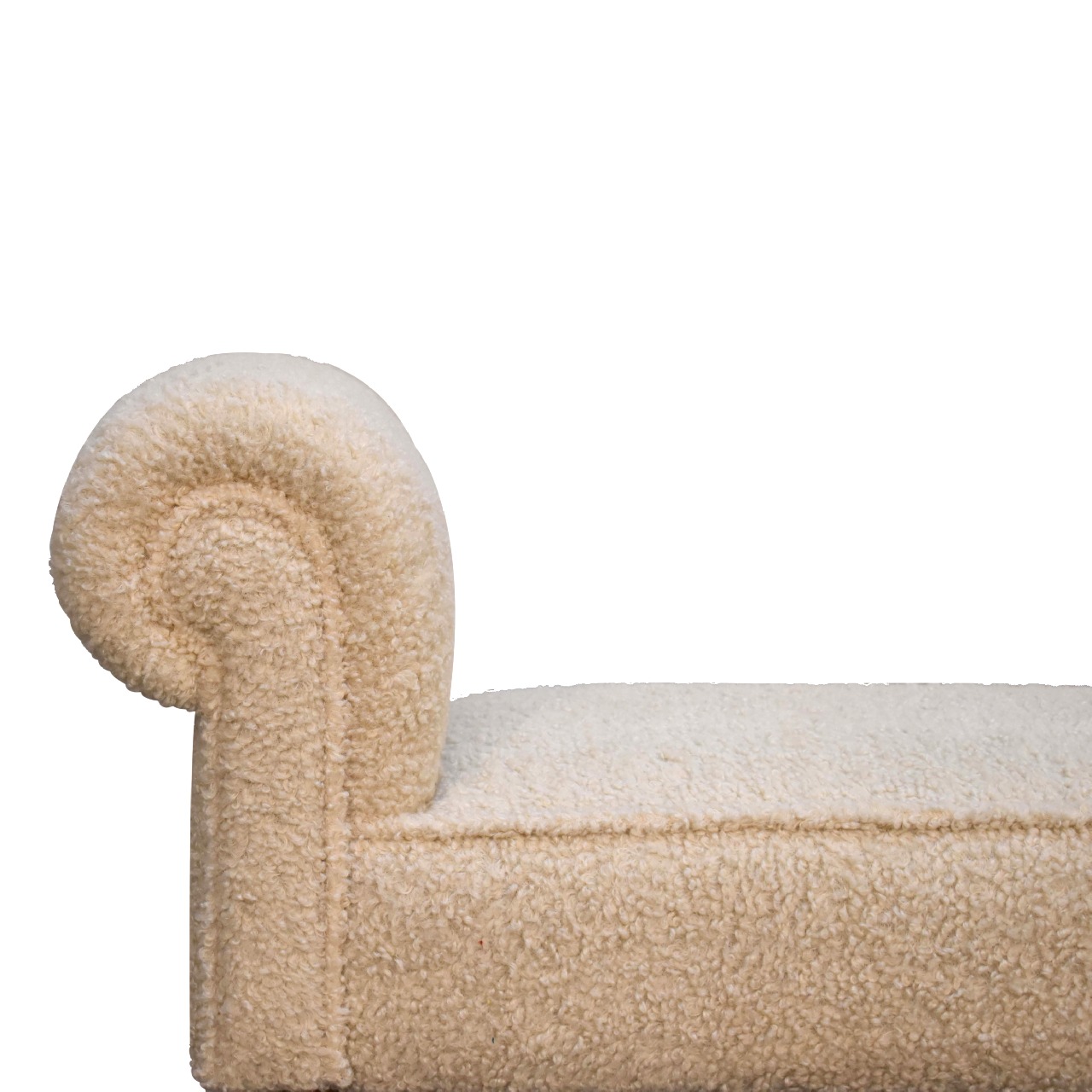 Boucle Cream Bench - Image 9