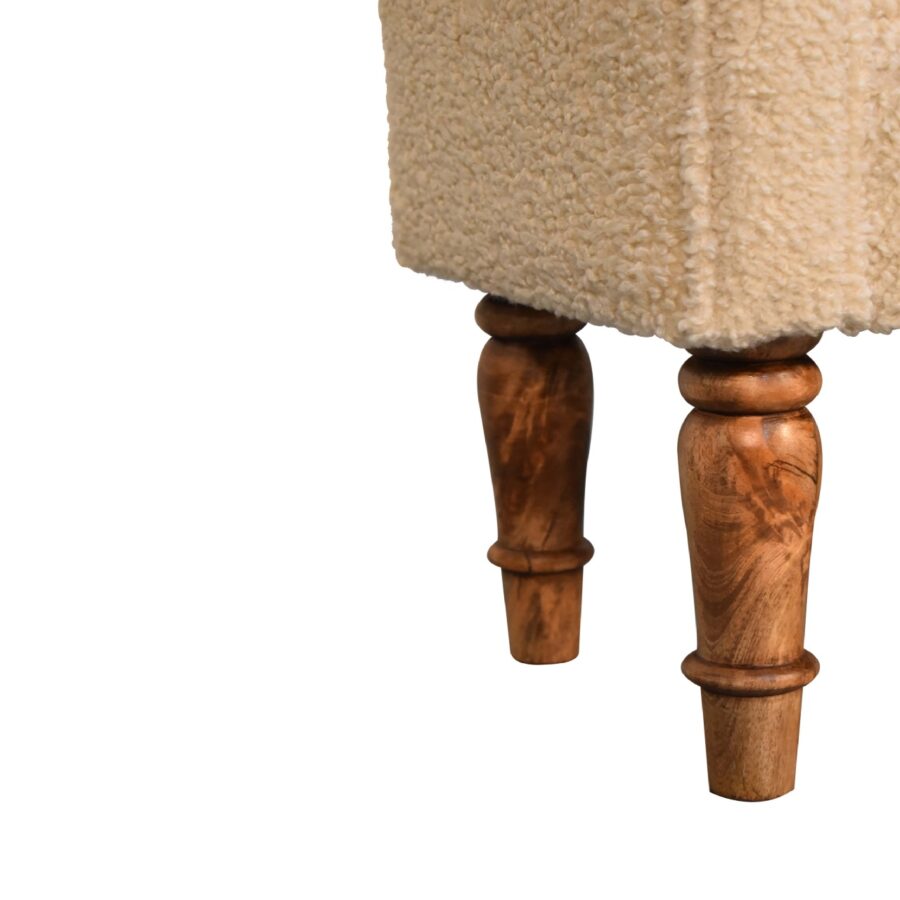 Boucle Cream Bench - Image 5