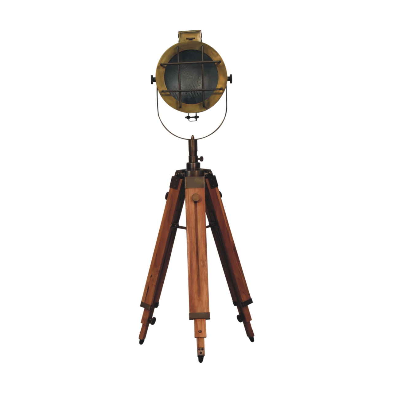 Caged Brass Spotlight Floor Lamp - Image 3