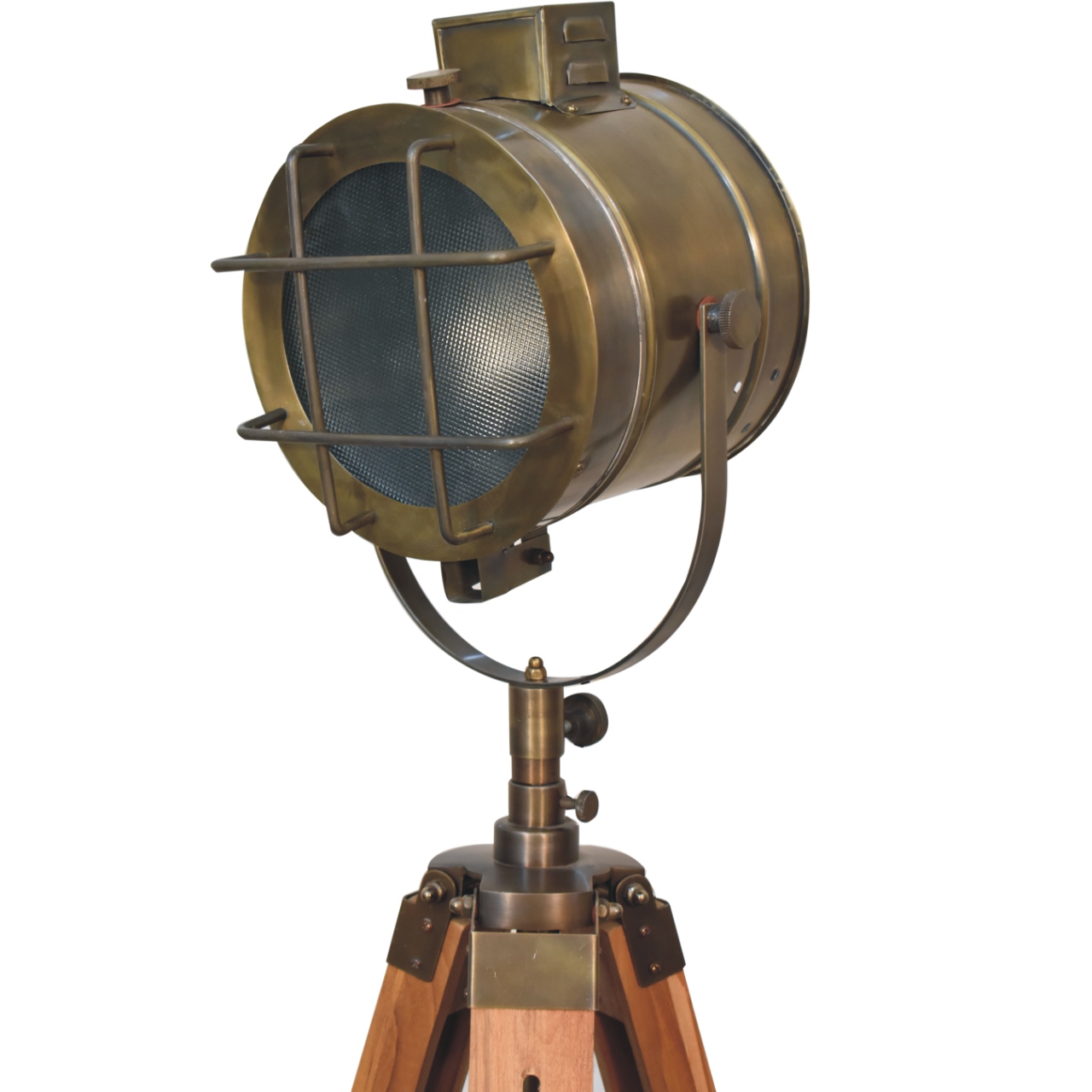 Caged Brass Spotlight Floor Lamp - Image 10
