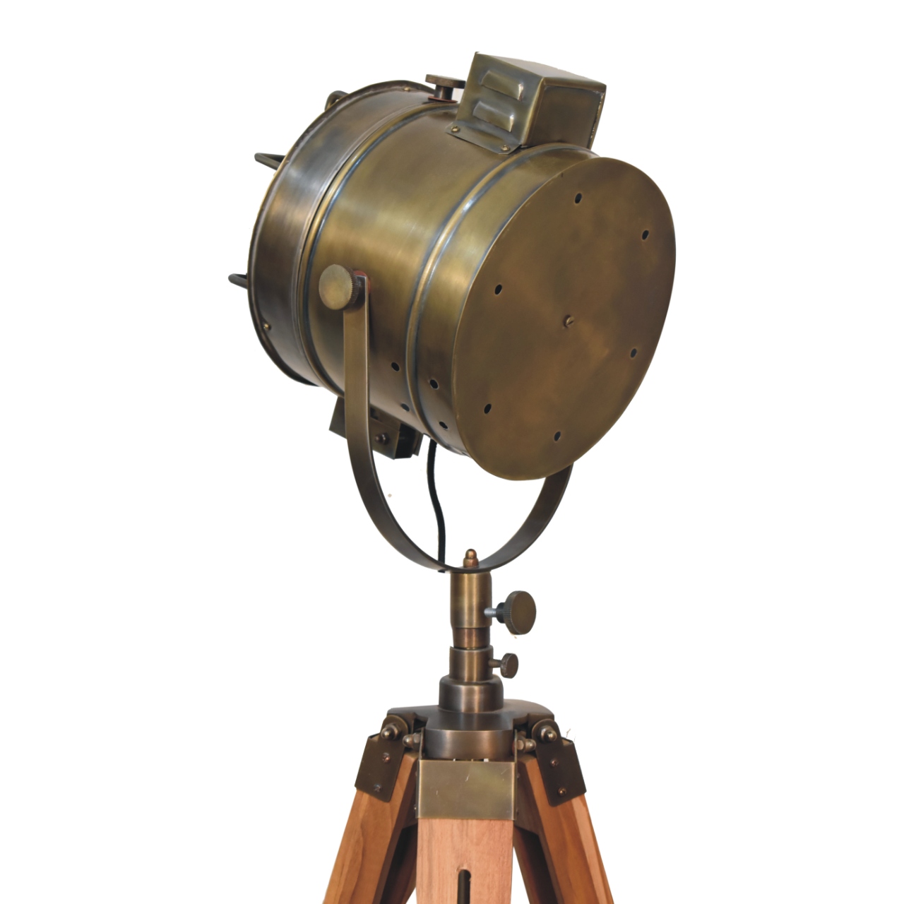 Caged Brass Spotlight Floor Lamp - Image 9