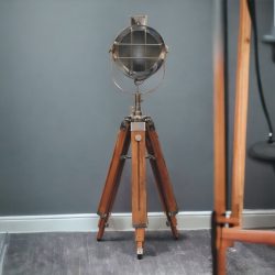 Caged Chrome Spotlight Floor Lamp