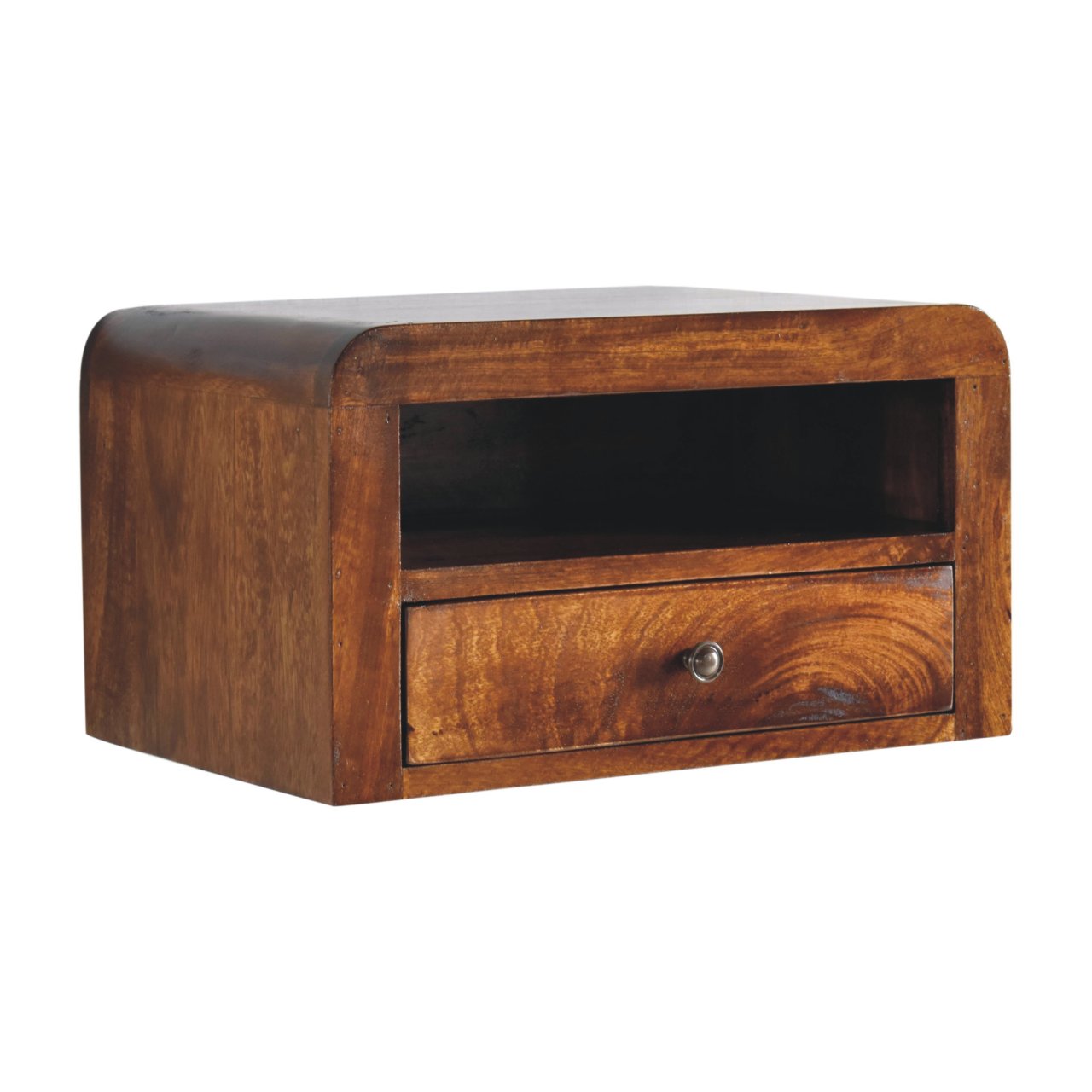 Chunky Chestnut 1 Drawer Wall Mounted Nightstand - Image 11