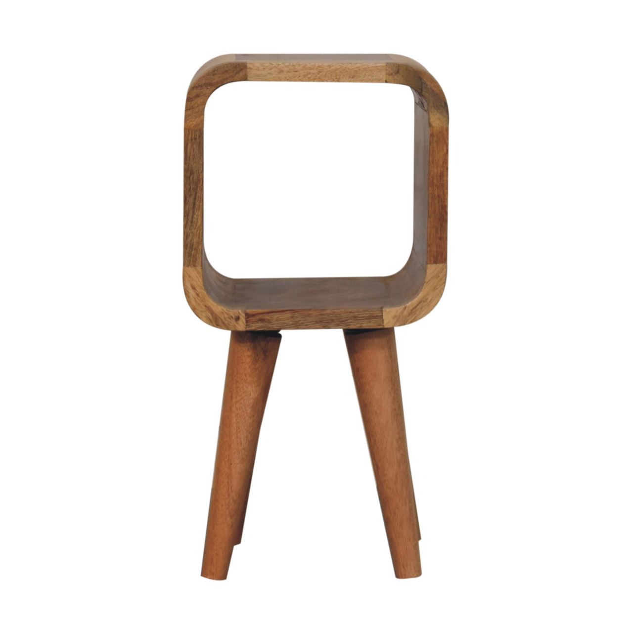 Extra Mini Minimalist Open Curved Oak-ish Bedside - Image 5