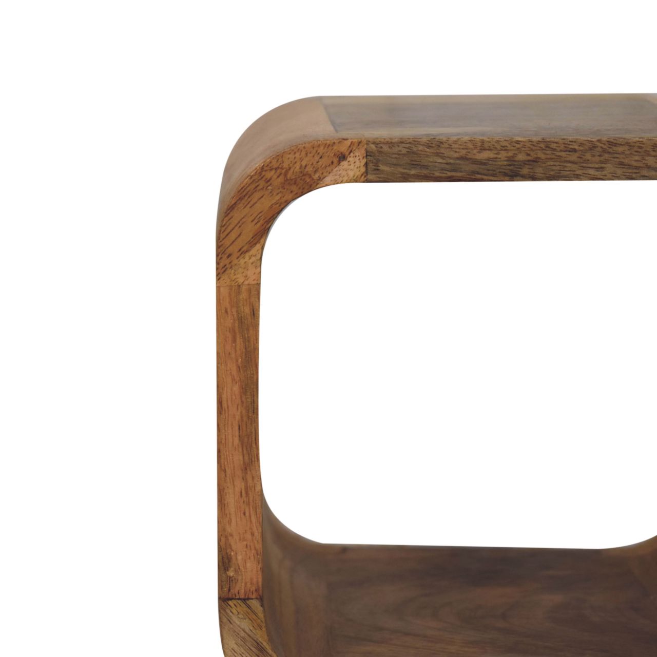 Extra Mini Minimalist Open Curved Oak-ish Bedside - Image 2