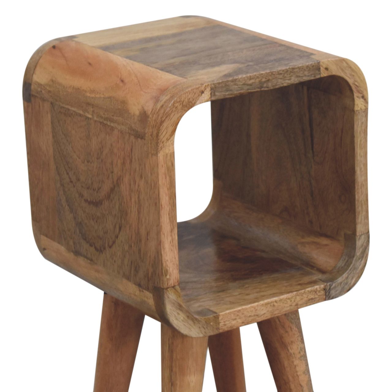 Extra Mini Minimalist Open Curved Oak-ish Bedside - Image 8