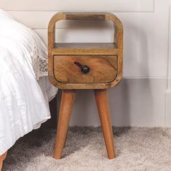 Extra Mini Oakish Curve Open Slot Bedside