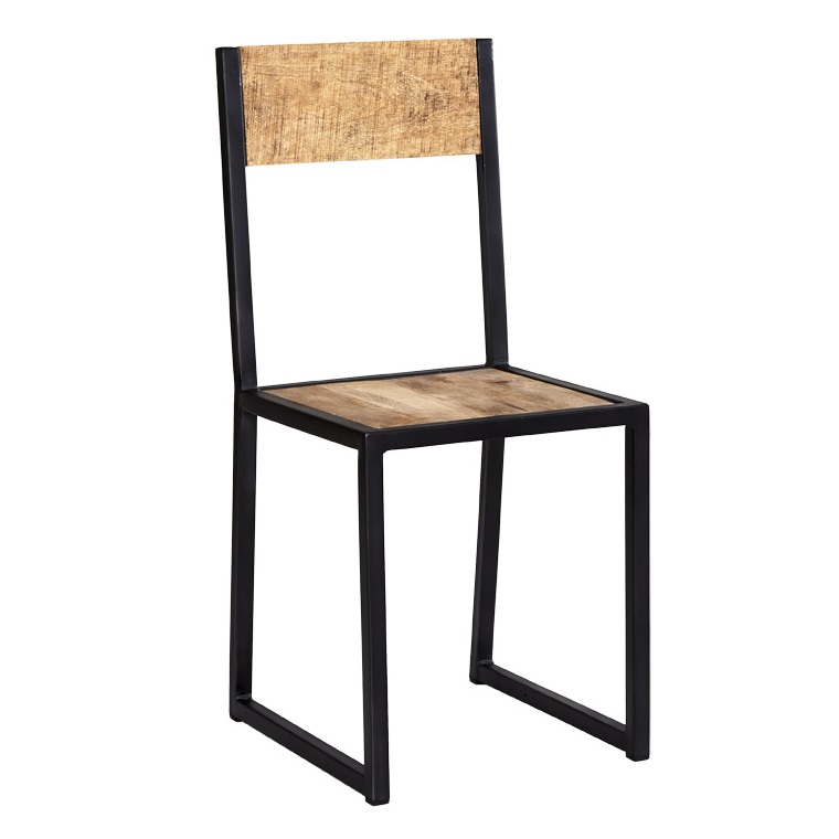 Cosmo Industrial Metal & Wood Dining Chair (Sold in Pairs) - Image 5