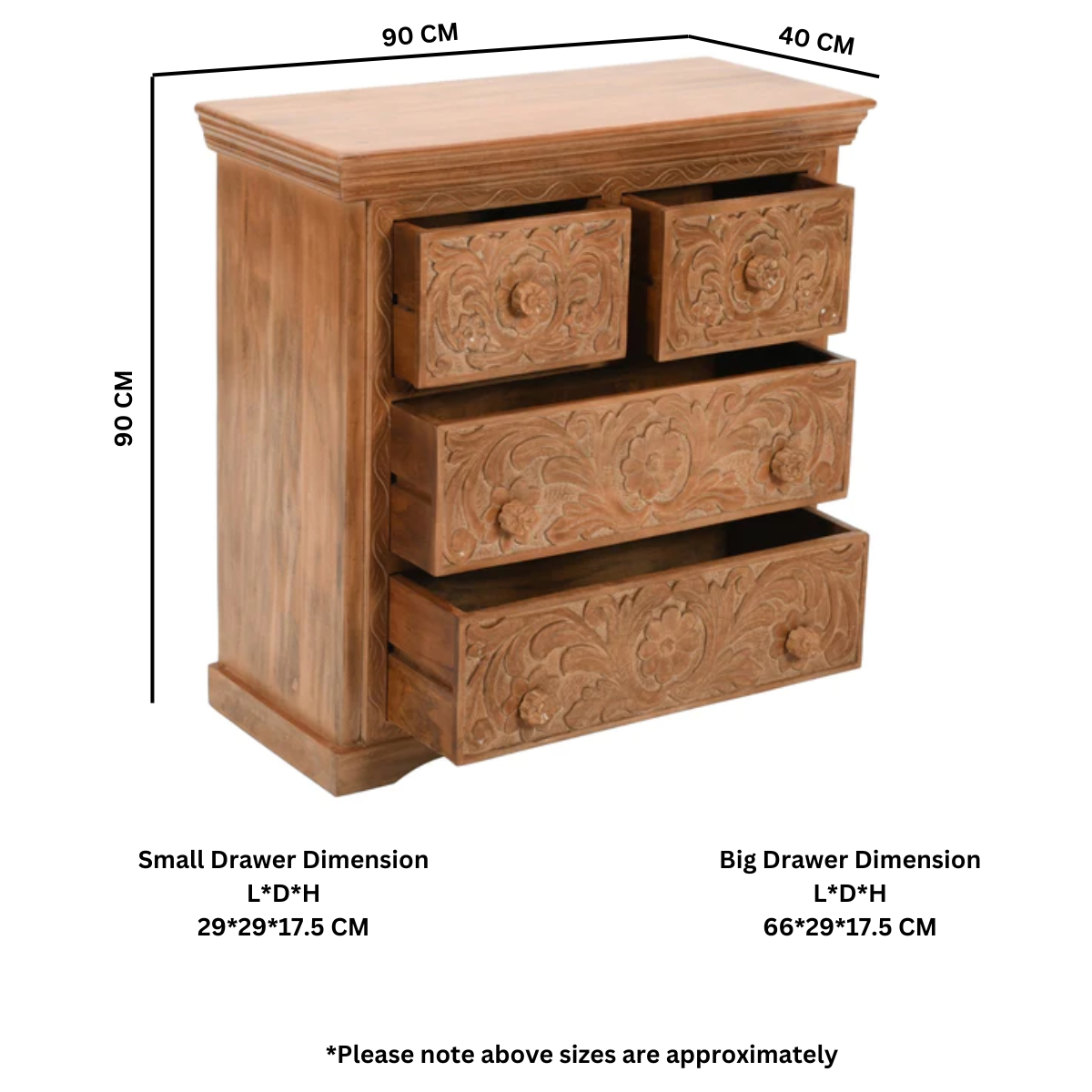 Artwork Mango Wood Chest Of Drawers - Image 9