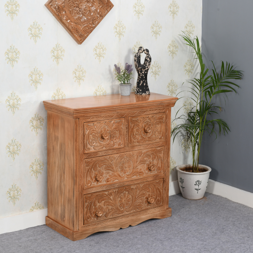 Artwork Mango Wood Chest Of Drawers - Image 2