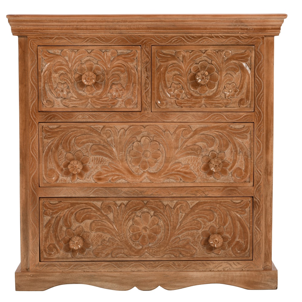 Artwork Mango Wood Chest Of Drawers - Image 4
