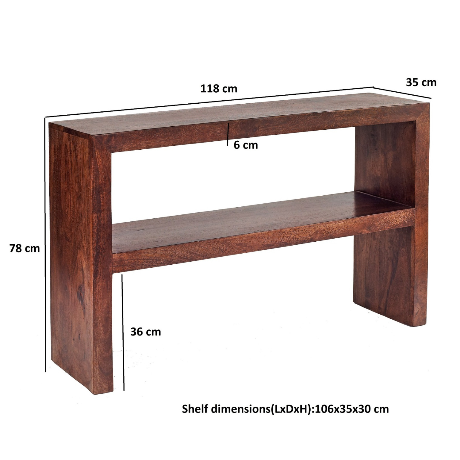 Toko Dark Mango Console Table - Image 4