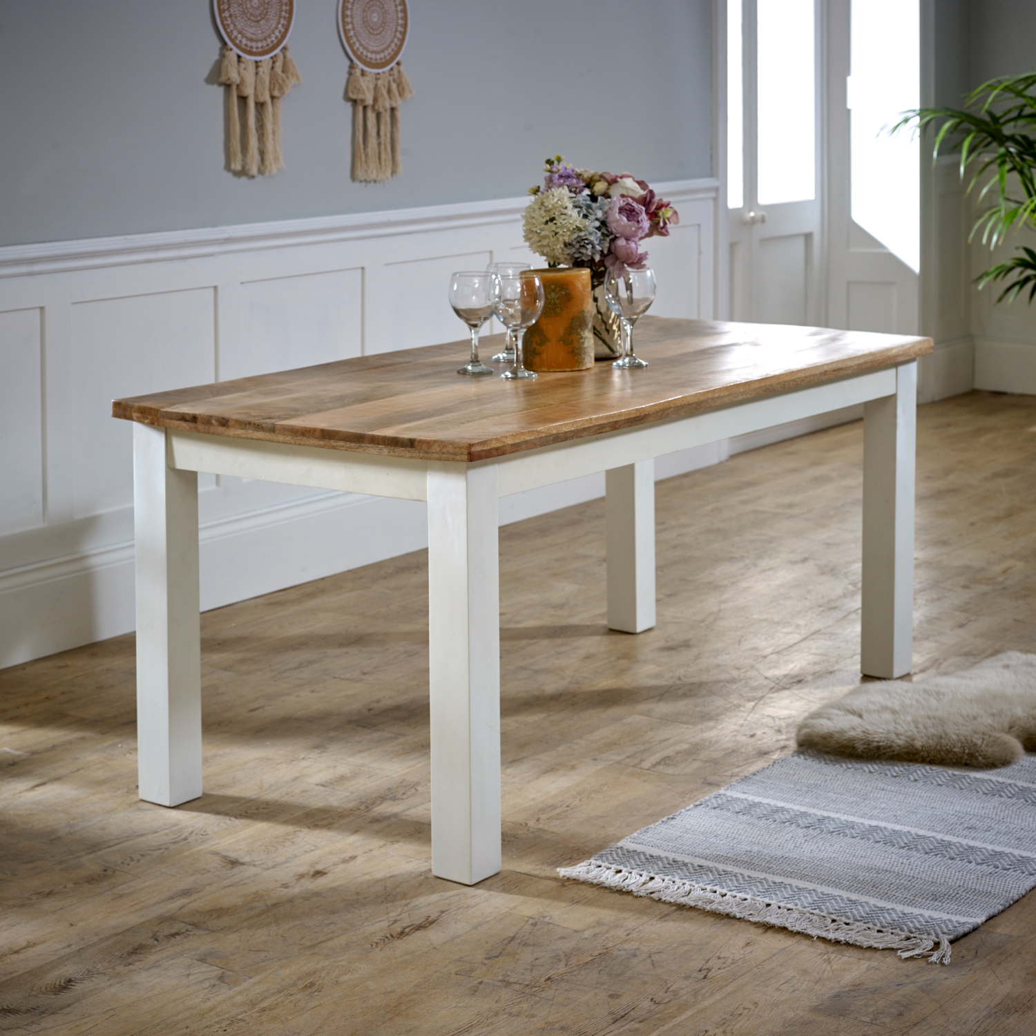 Alfie Dining Table 170cm Solid Mango Wood - Image 2