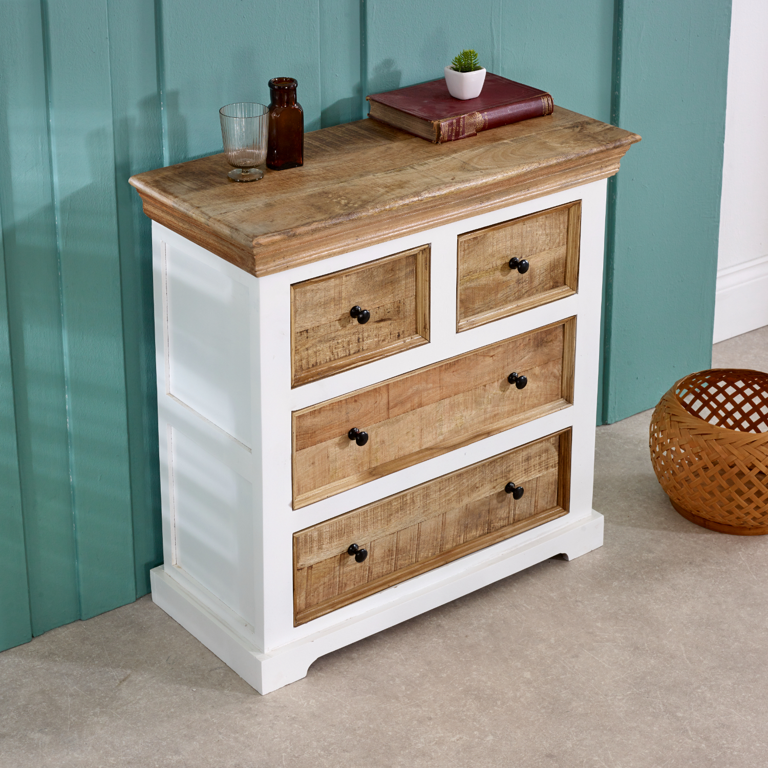 Alfie Solid Mango Wood 4 Chest Of Drawers - Image 2