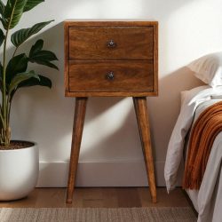 Mini 2 Drawer Chestnut Bedside