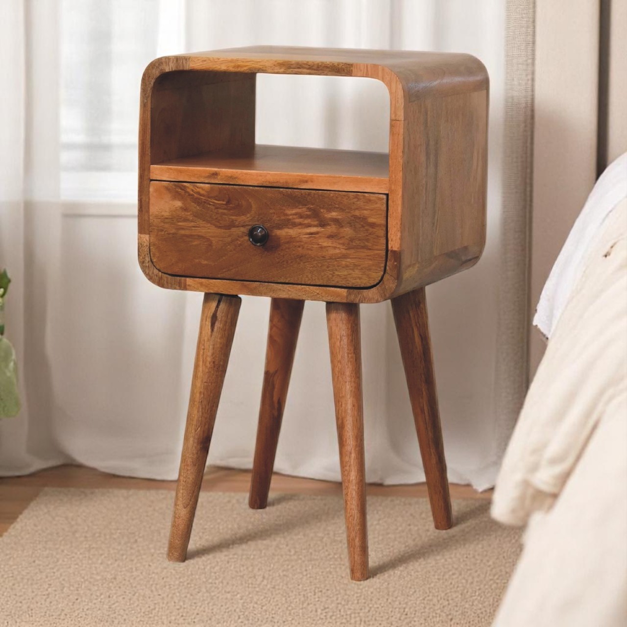 Mini Oakish Curve Open Bedside