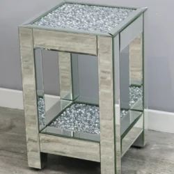 Mocka Diamond Mirrored Lamp Table