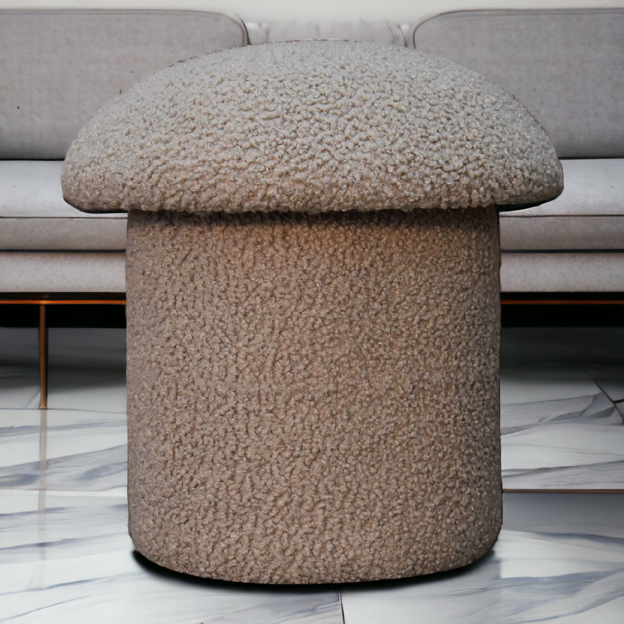 Mud Boucle Mushroom Footstool