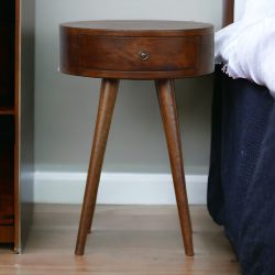 Nordic Chestnut Circular Bedside