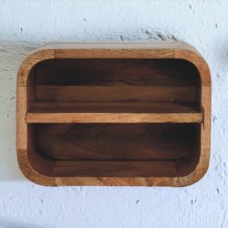 Oak-ish Floating Open Curve Bedside