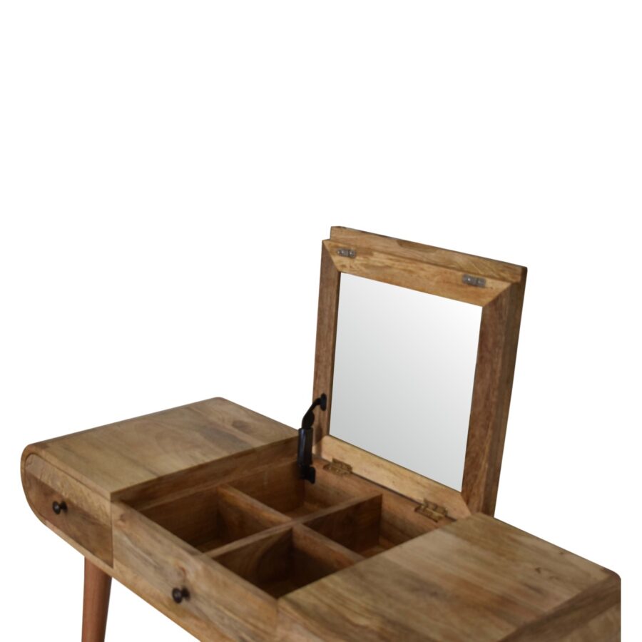 Oak-ish Round Dressing Table - Image 2