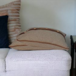 Quin Leather Sand Cushion Set of 2