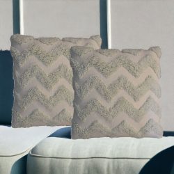 Sage Green Zig-zag Cushion Set of 2