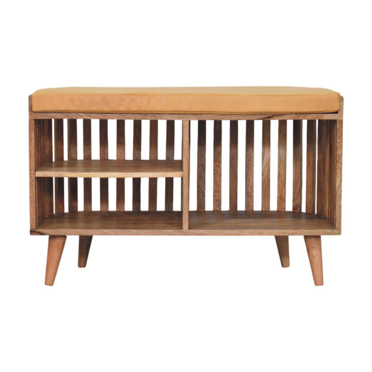 Slatted Oak-ish Bench with 3 slots - Image 7
