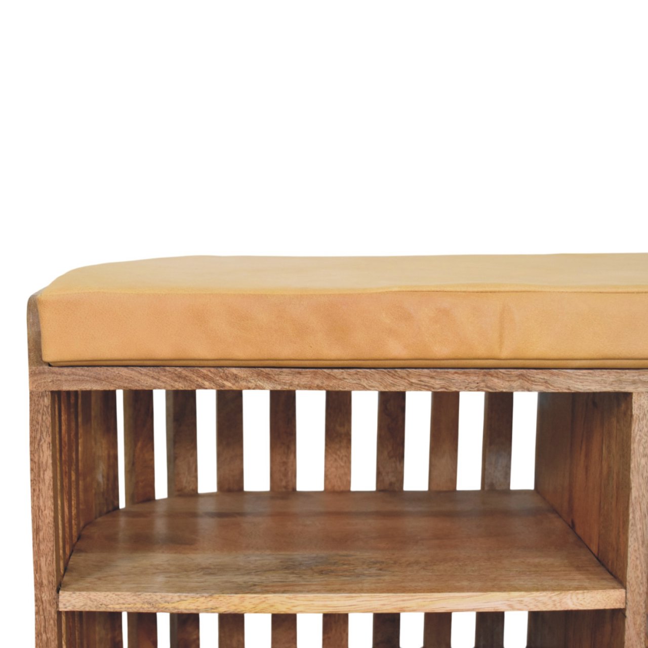 Slatted Oak-ish Bench with 3 slots - Image 6