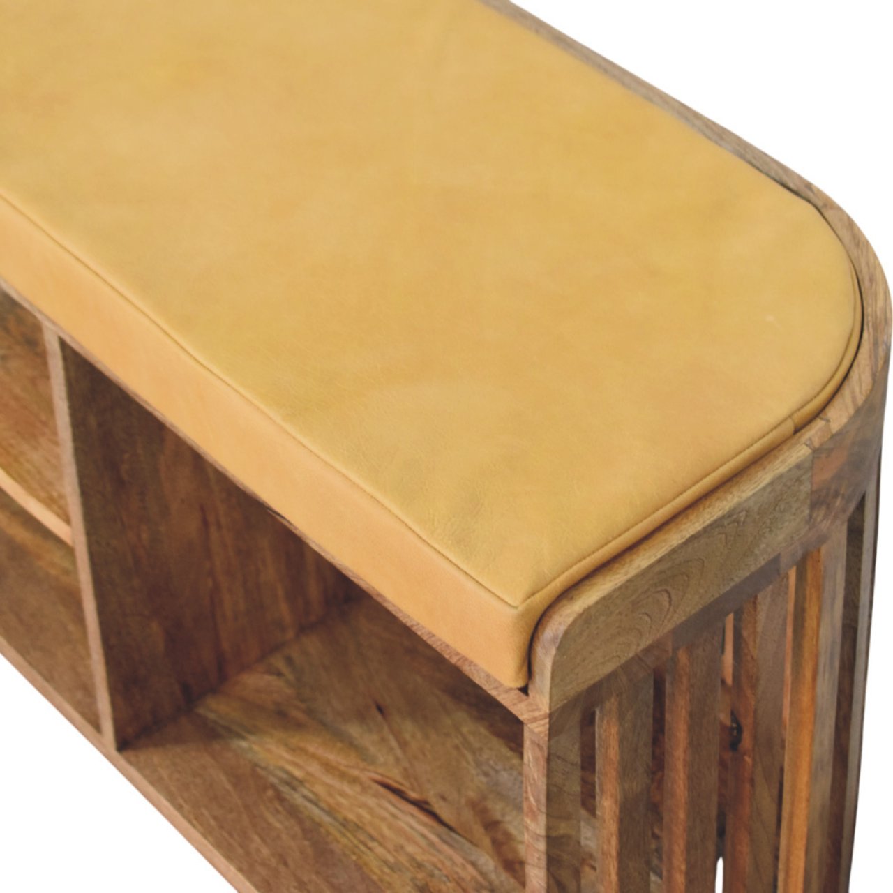 Slatted Oak-ish Bench with 3 slots - Image 4