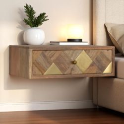 Wall Mounted Brass Inlay Bedside