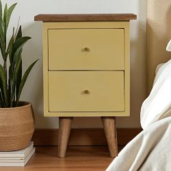 Yellow Hand Painted Bedside